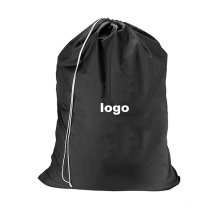 Light weight durable Travel Polyester Nylon Large Hotel Wash Drawstring Laundry bag with printed logo